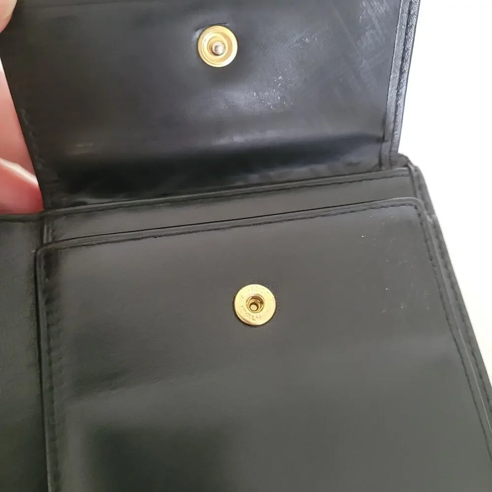 Dunhill Designer Mens Wallet Black Bifold Leather Folding Medium Logo Vintage‎